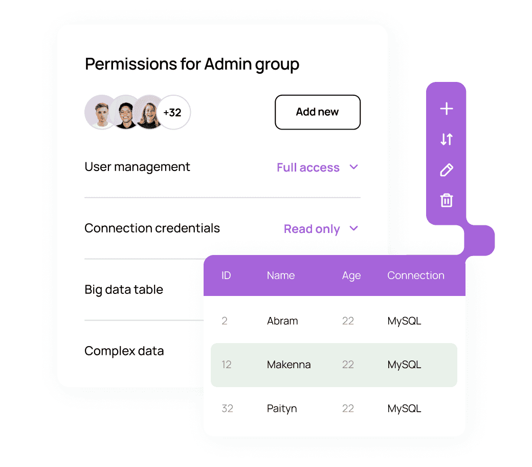 User permissions settings on Rocketadmin